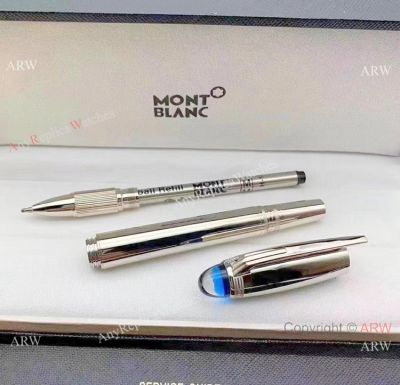 New! Montblanc Clone StarWalker Blue Planet Stainless Steel Rollerball Pen